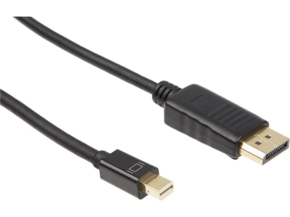 MiniDP til Displayport kabel 1m (sort) Monitorkabler