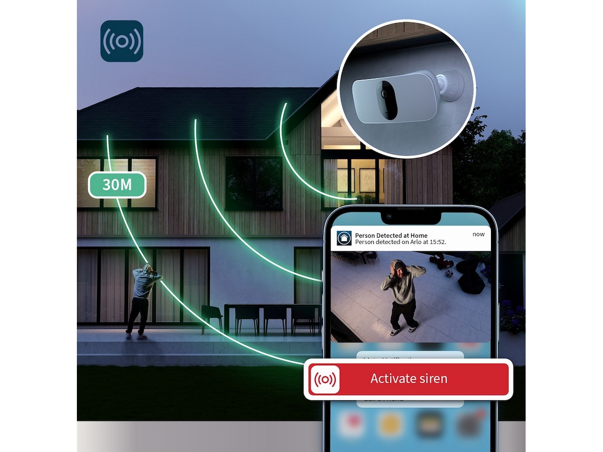 Arlo Pro 3 Floodlight Overvåkningskamera + ladekabel Overvåkningskameraer