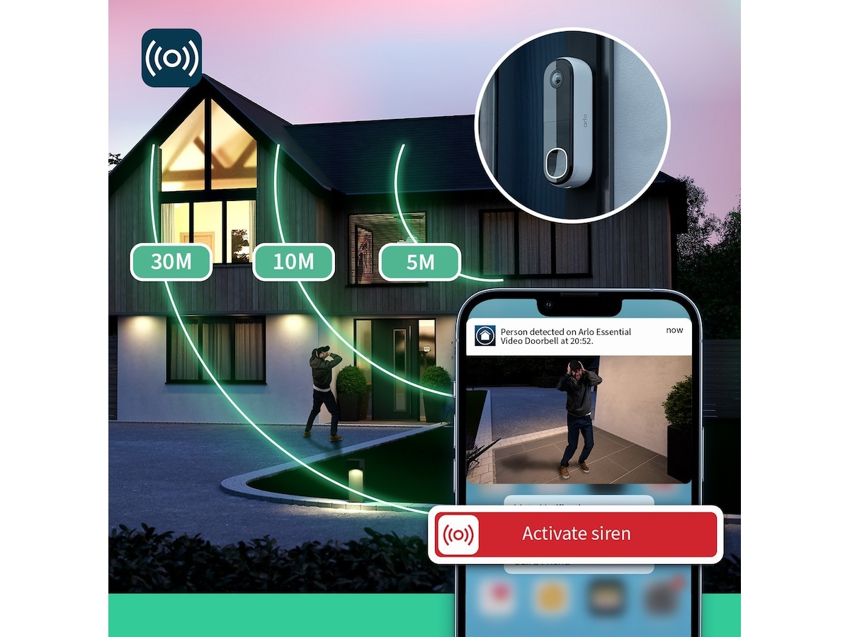 Arlo Essential 2 FHD Video Doorbell Ringeklokker