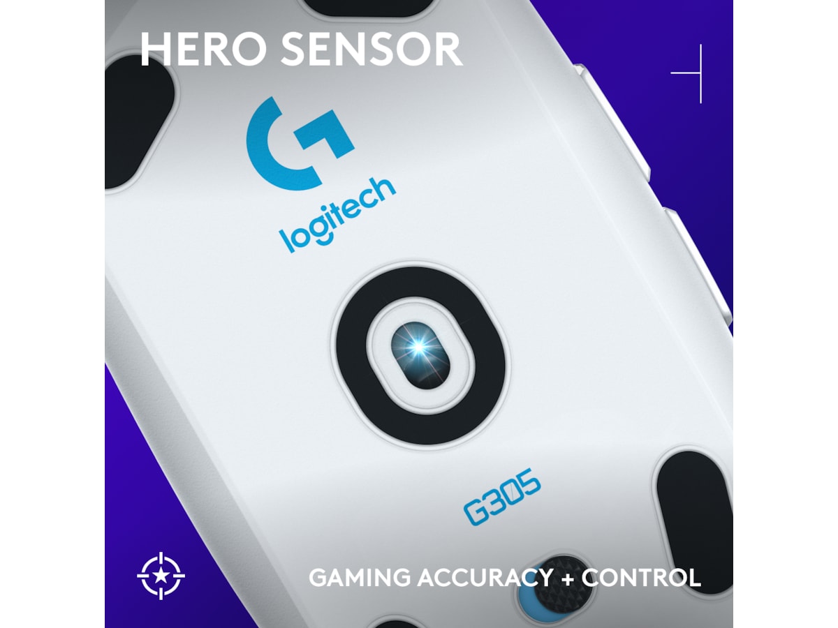 Logitech G305 LIGHTSPEED Trådløs Gamingmus (hvit) Gamingmus