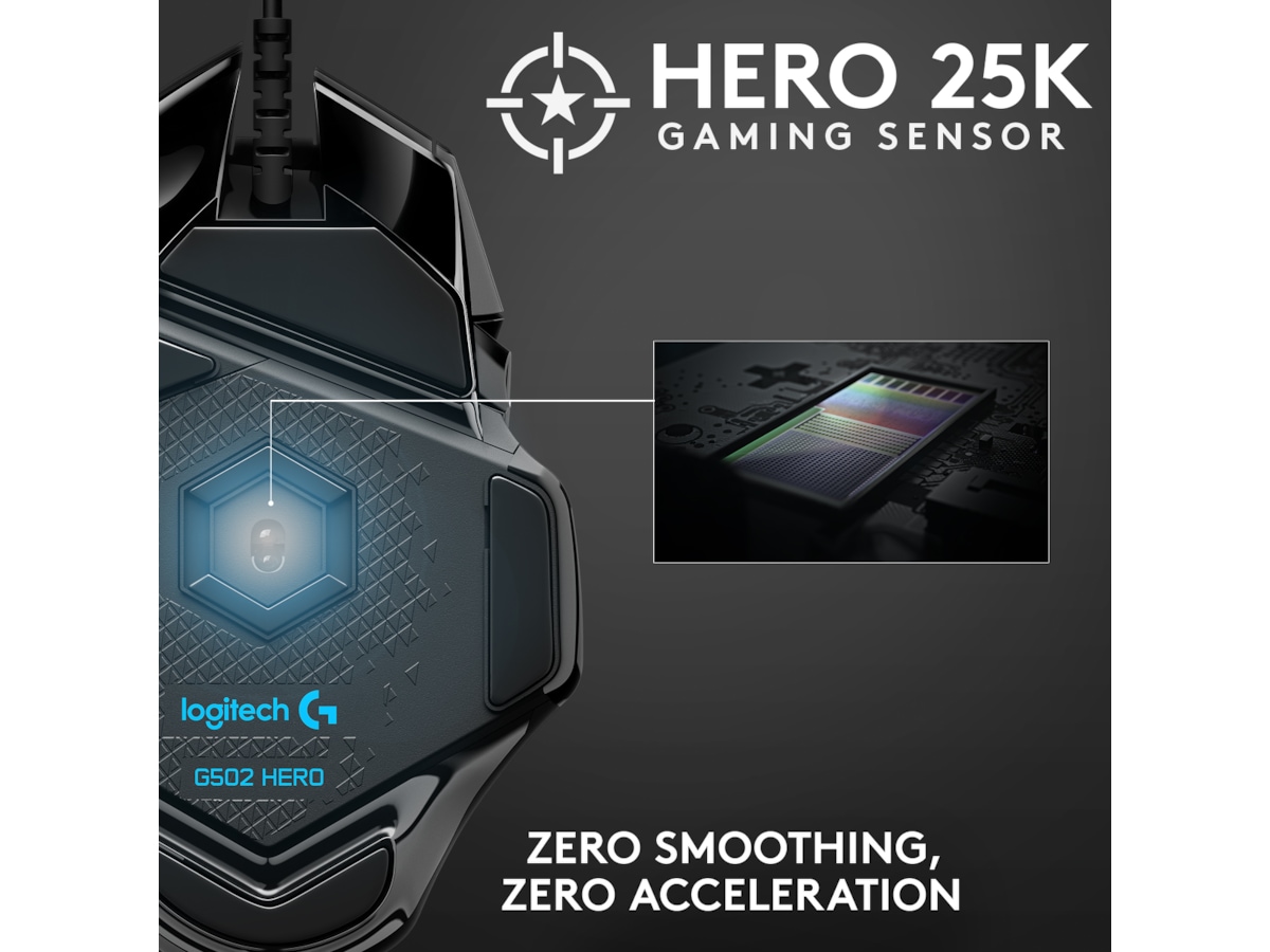 Logitech G502 HERO Gamingmus (sort) Gamingmus