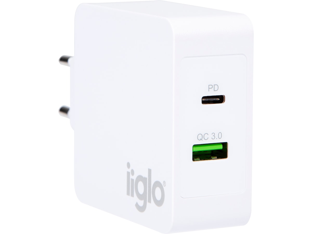iiglo 48W Vegglader (hvit) Mobilladere