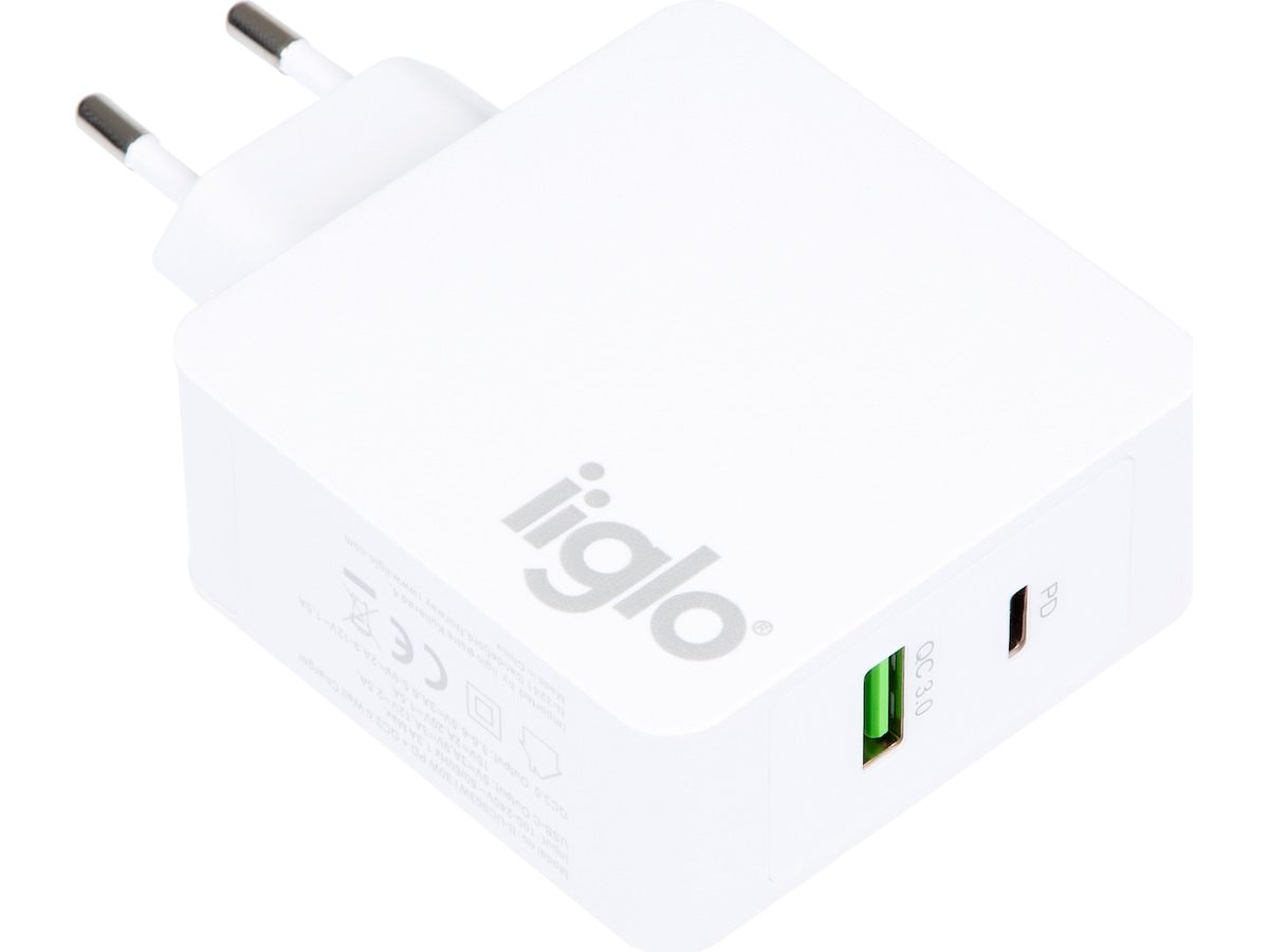 iiglo 48W Vegglader (hvit) Mobilladere