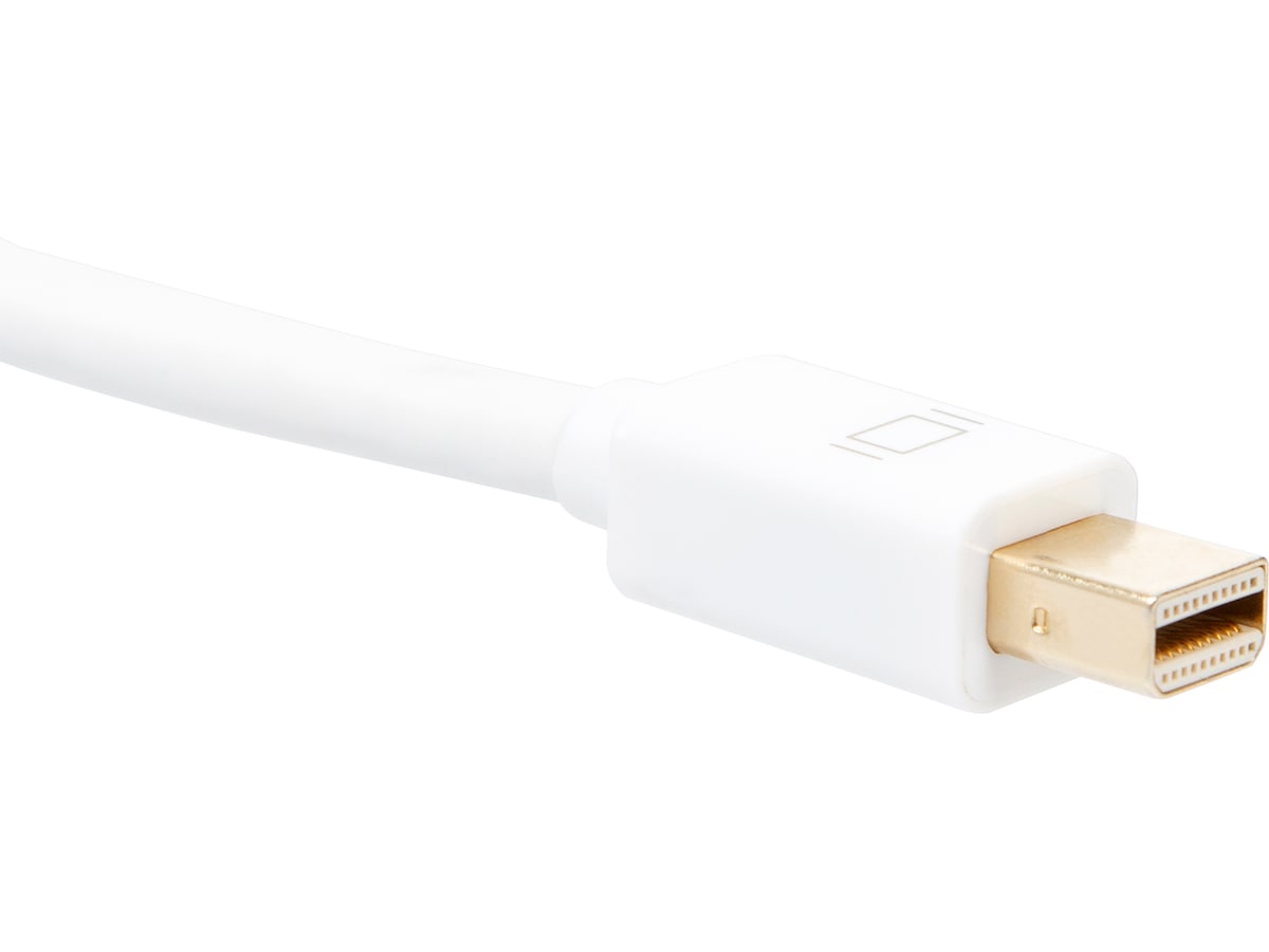 MiniDP til Displayport kabel 1m (hvit) Monitorkabler
