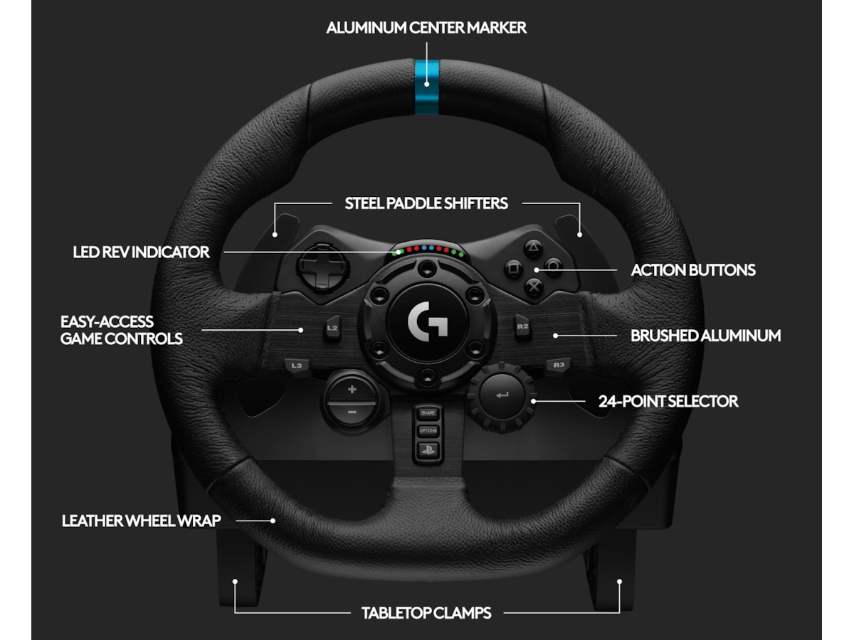 Logitech G923 Driving Force Racing PS4/PS5/PC Ratt og pedaler