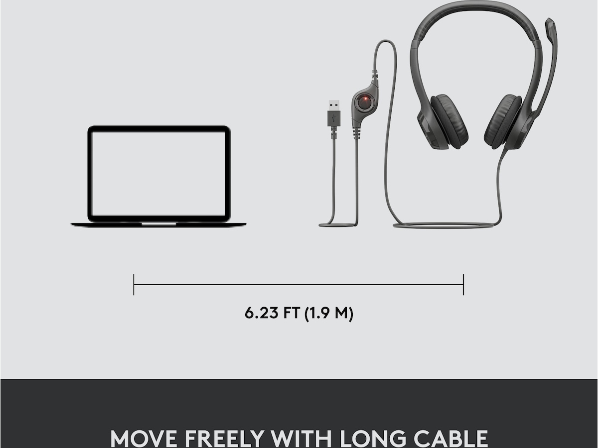 Logitech H390 USB PC Headset (sort) Headset