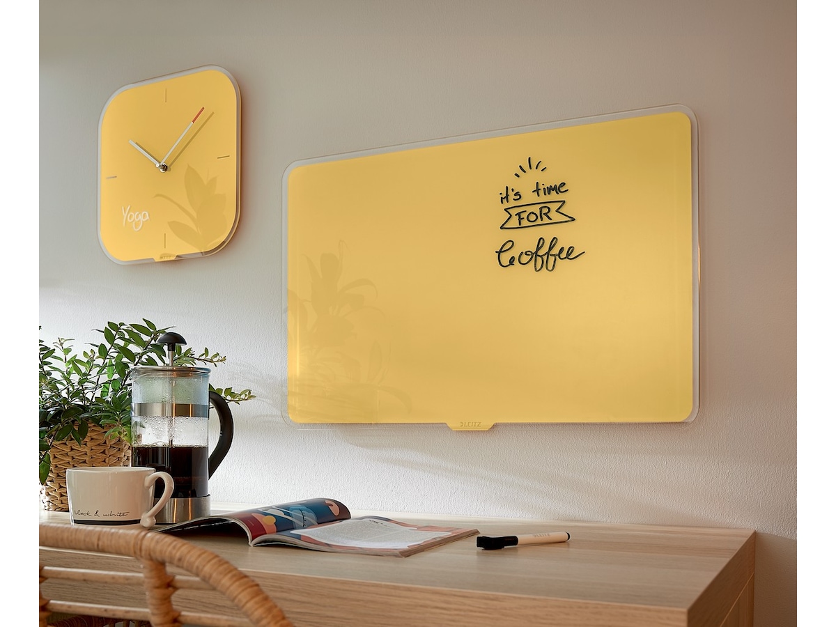 Leitz Cosy Glasstavle - magnetisk whiteboardtavle 80x60 cm - varmgul Whiteboardtavler