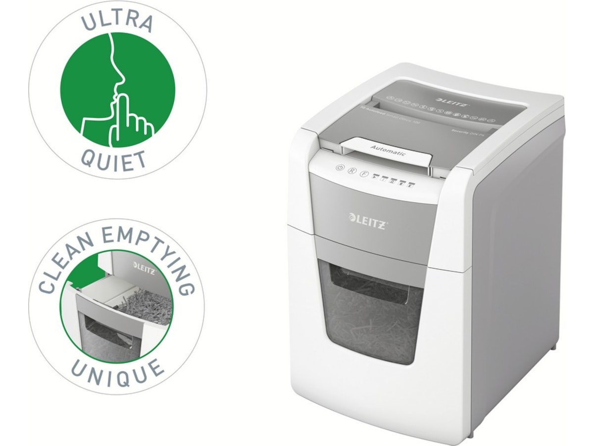 Leitz Makuleringsmaskin IQ Autofeed  Small Office 100, krysskutt P4 Makuleringsmaskiner