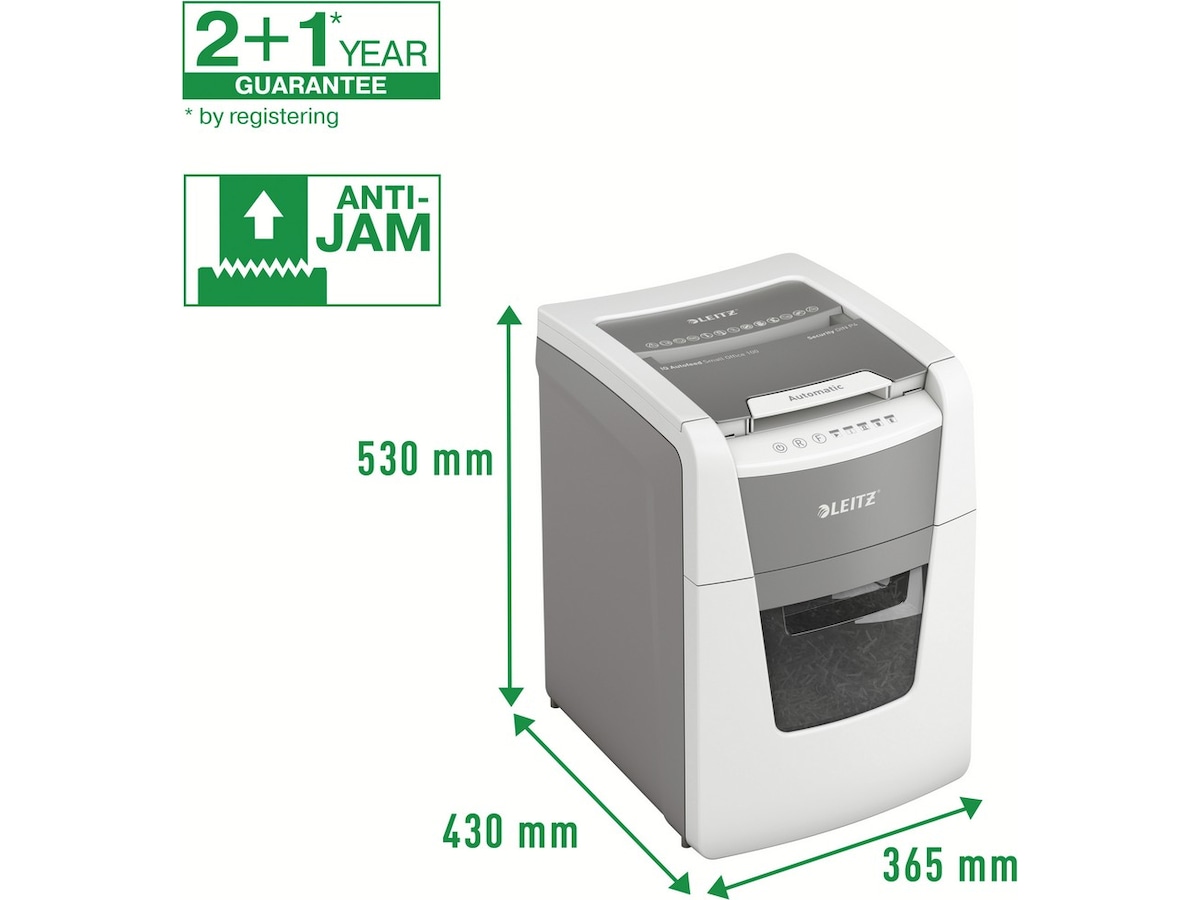 Leitz Makuleringsmaskin IQ Autofeed  Small Office 100, krysskutt P4 Makuleringsmaskiner