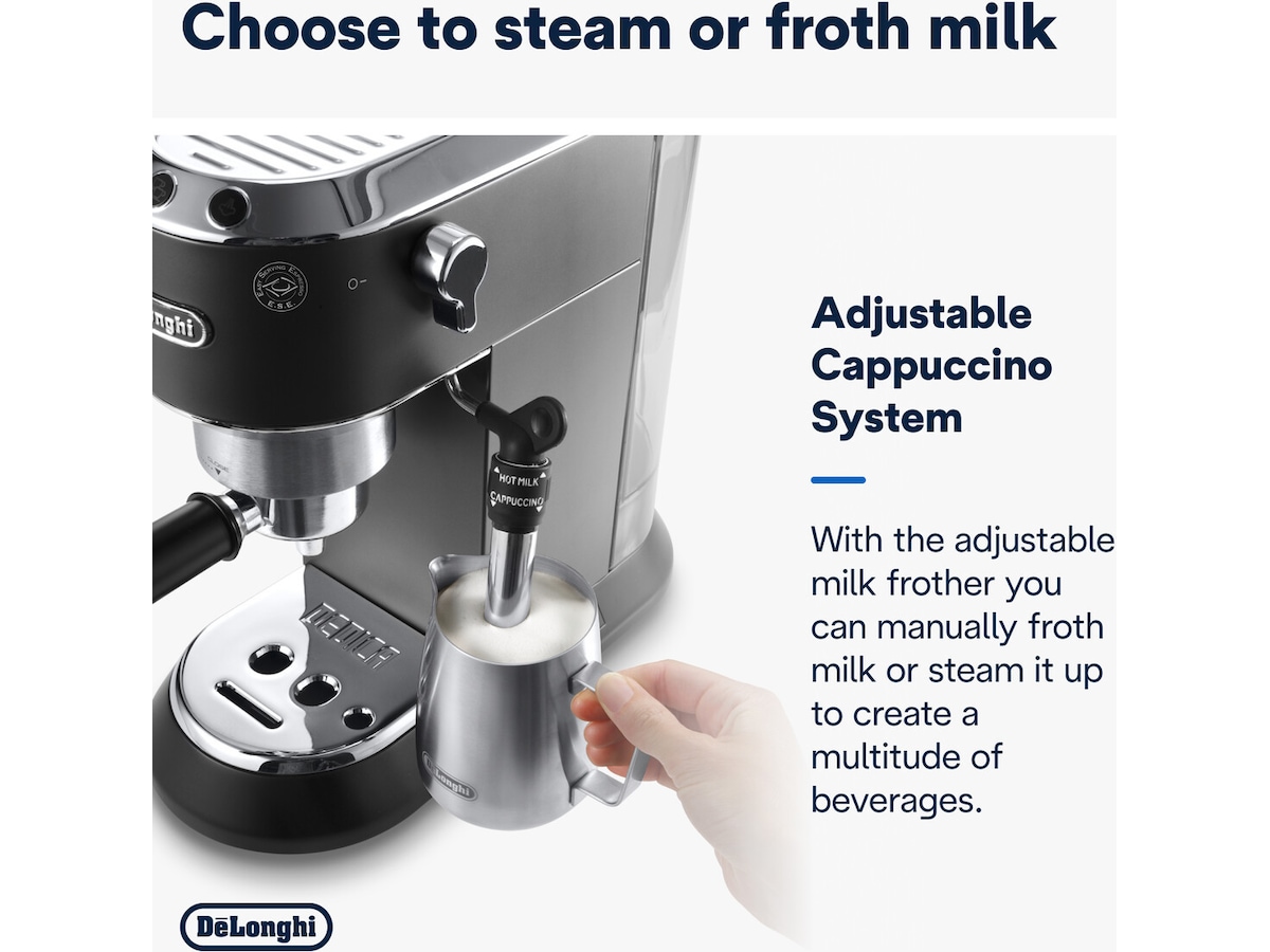 DeLonghi Dedica Style EC685.M Manuell espressomaskin (sølv) Espressomaskiner