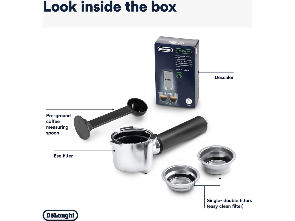DeLonghi Dedica Style EC685.BK Manuell espressomaskin (sort) -B-Grade Demo hjem & fritid
