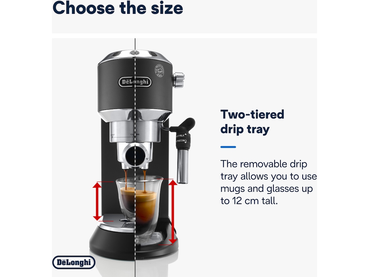 DeLonghi Dedica Style EC685.BK Manuell espressomaskin (sort) -B-Grade Demo hjem & fritid