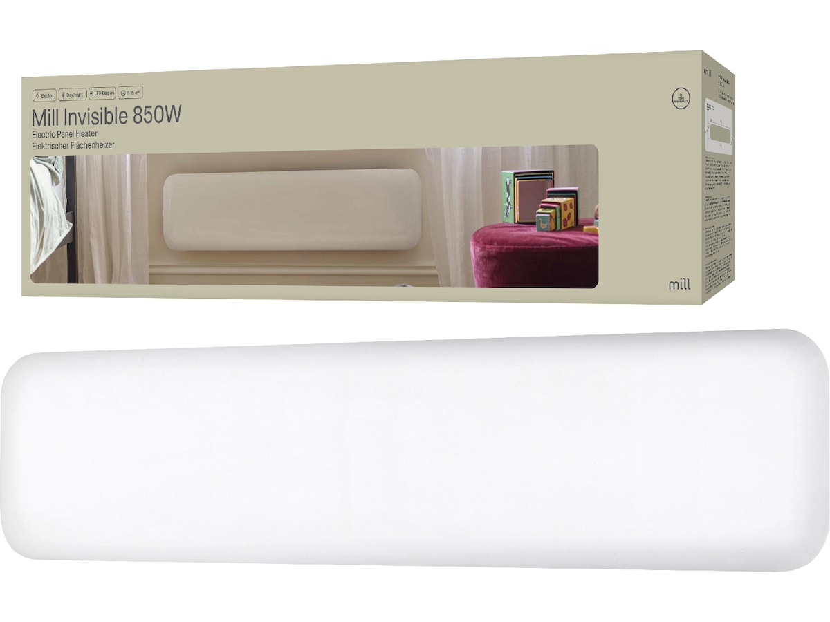 Mill Invisible panelovn 850W (hvit) Panelovner