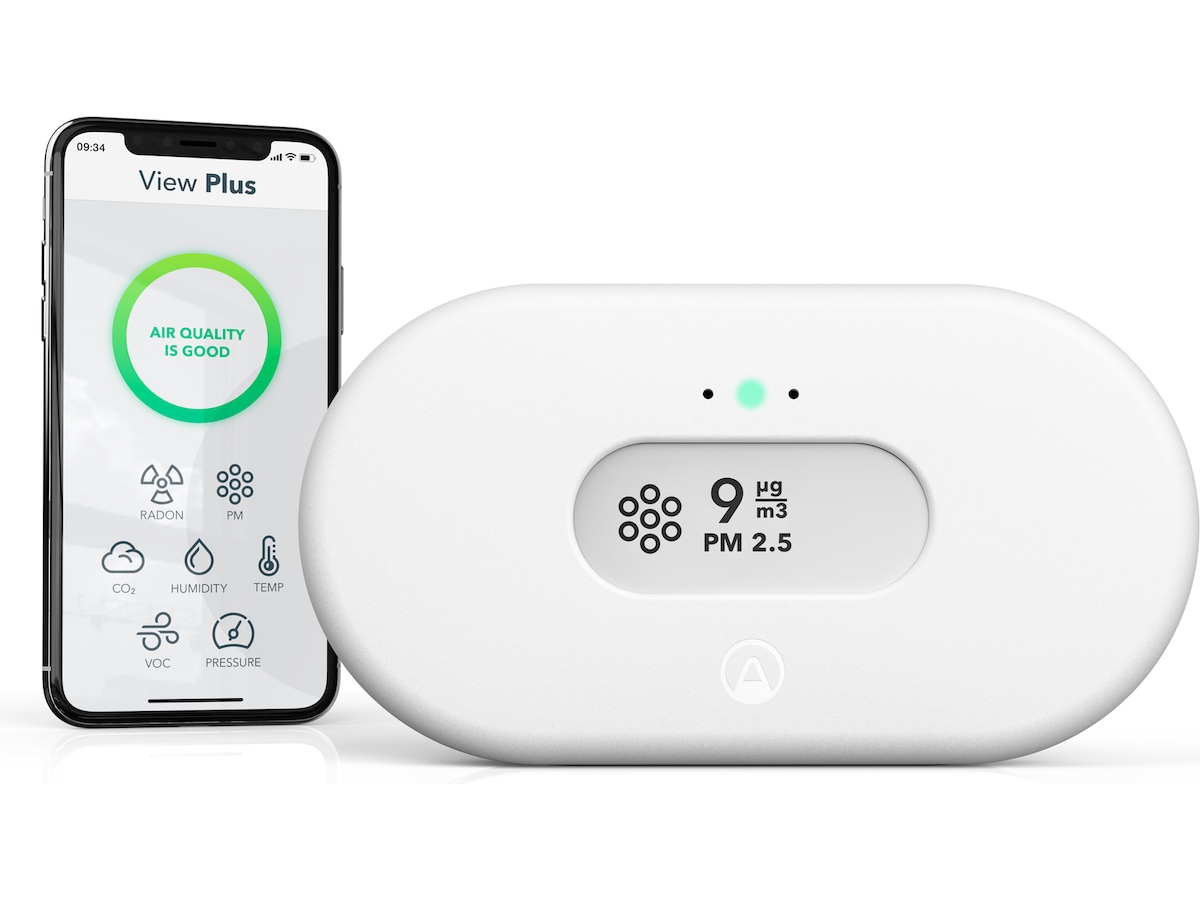Airthings View Plus luftkvalitetsmåler (hvit) Luftkvalitetsmålere