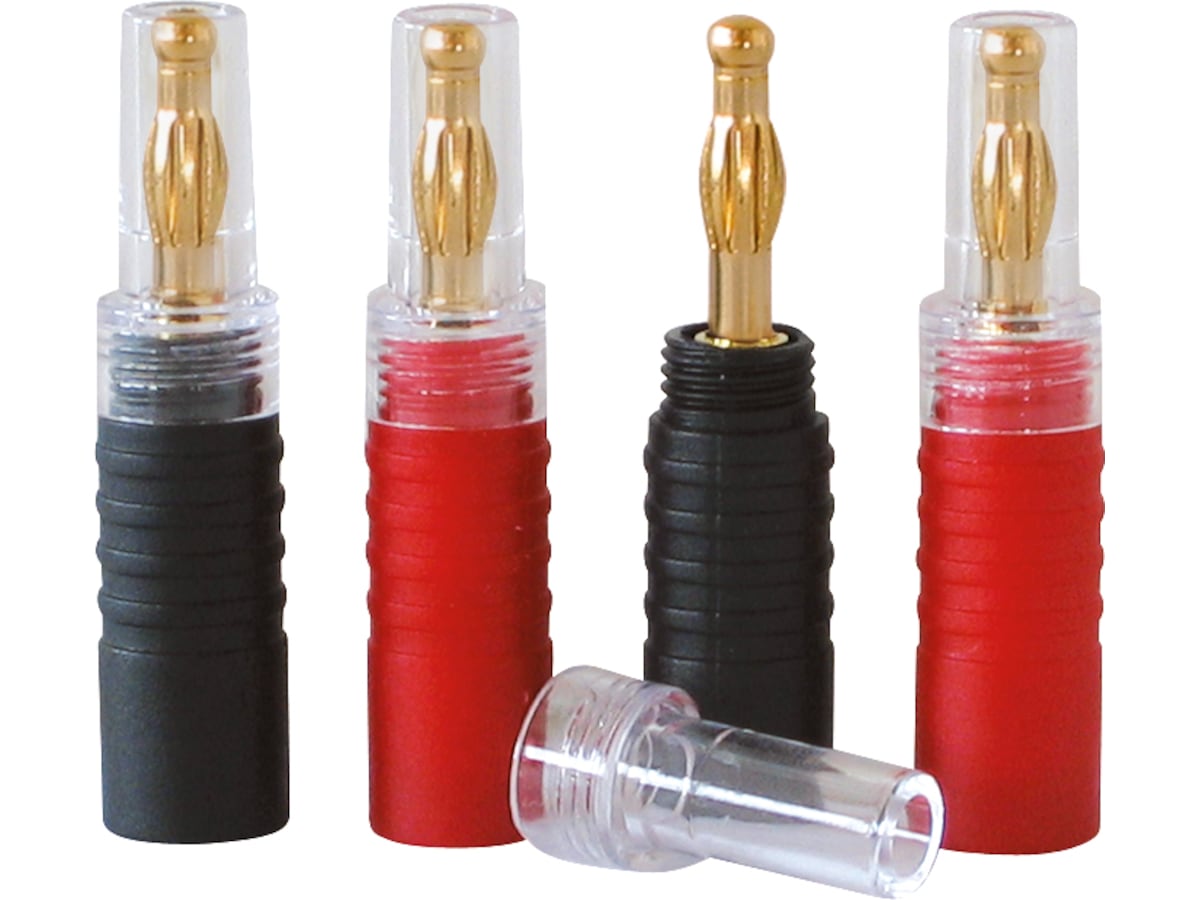 Dynavox High-End Bananplugger 4pk (rød/sort) Kabelskjulere & tilbehør