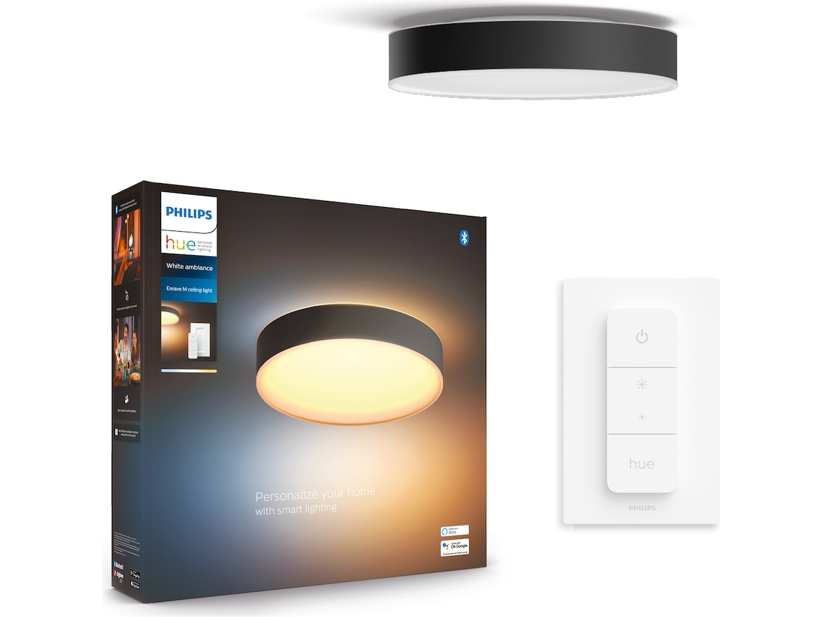 Philips Hue Enrave, medium taklampe (sort) Taklampe