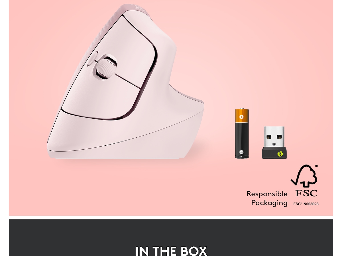 Logitech Lift Vertikal mus (dark rose) Mus