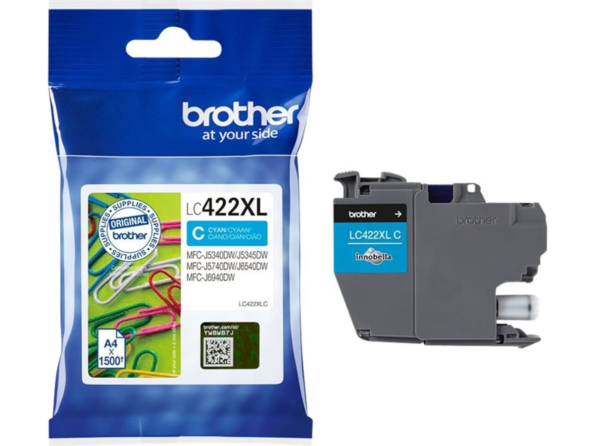 Brother blekk LC422XLC Cyan Blekkpatroner