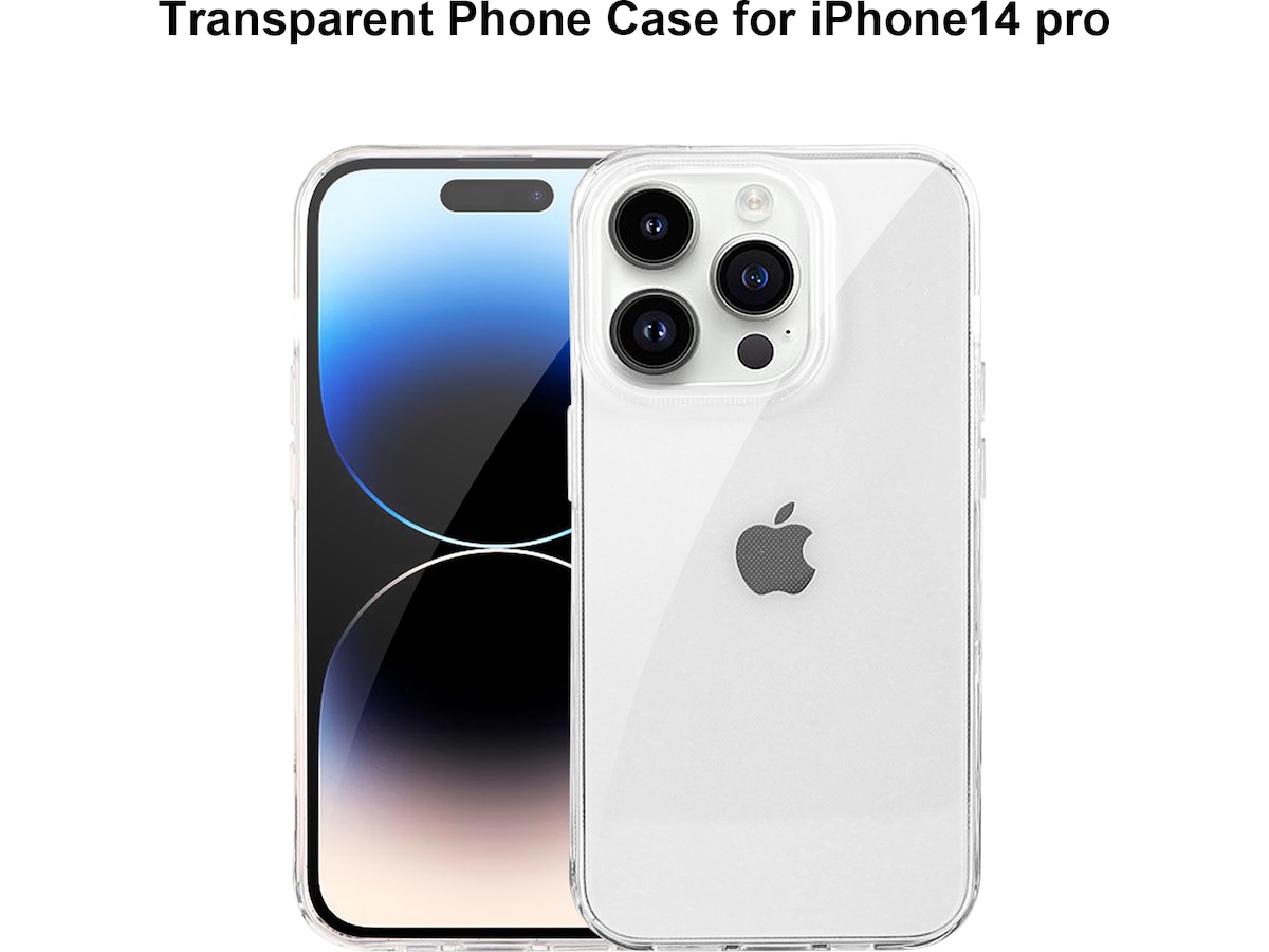 iiglo iPhone 15 Pro / 14 Pro Silikondeksel (gjennomsiktig) Mobildeksel
