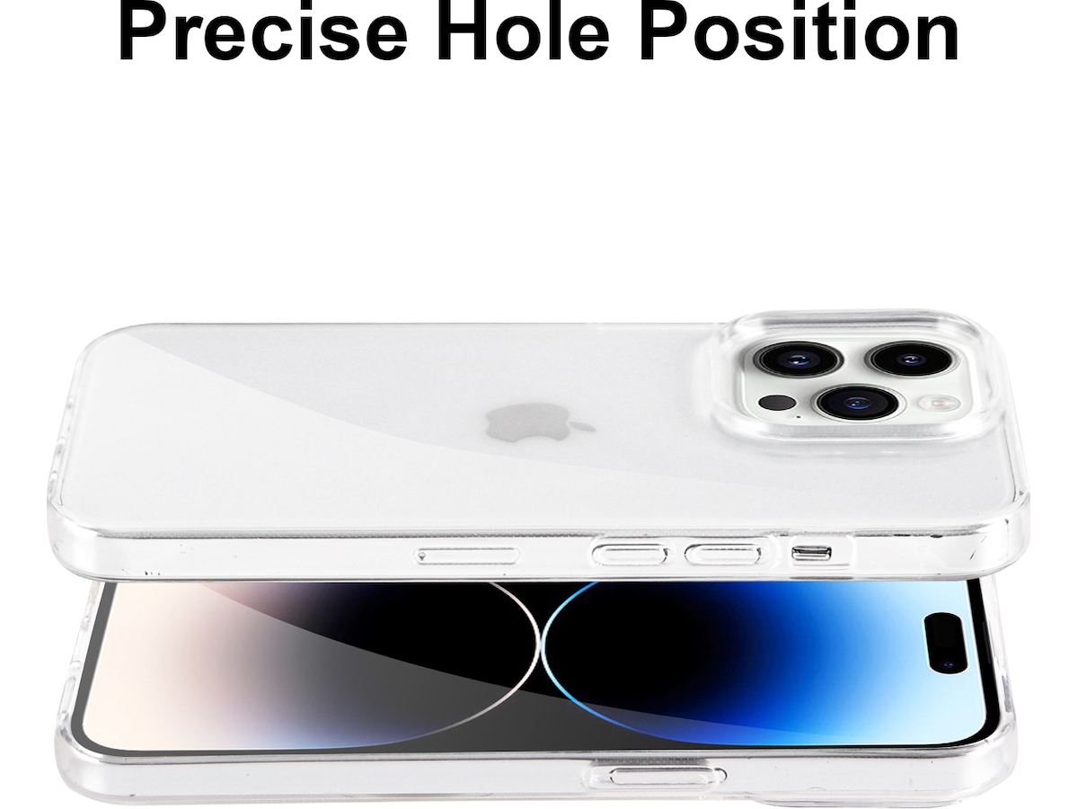 iiglo iPhone 15 Pro / 14 Pro Silikondeksel (gjennomsiktig) Mobildeksel