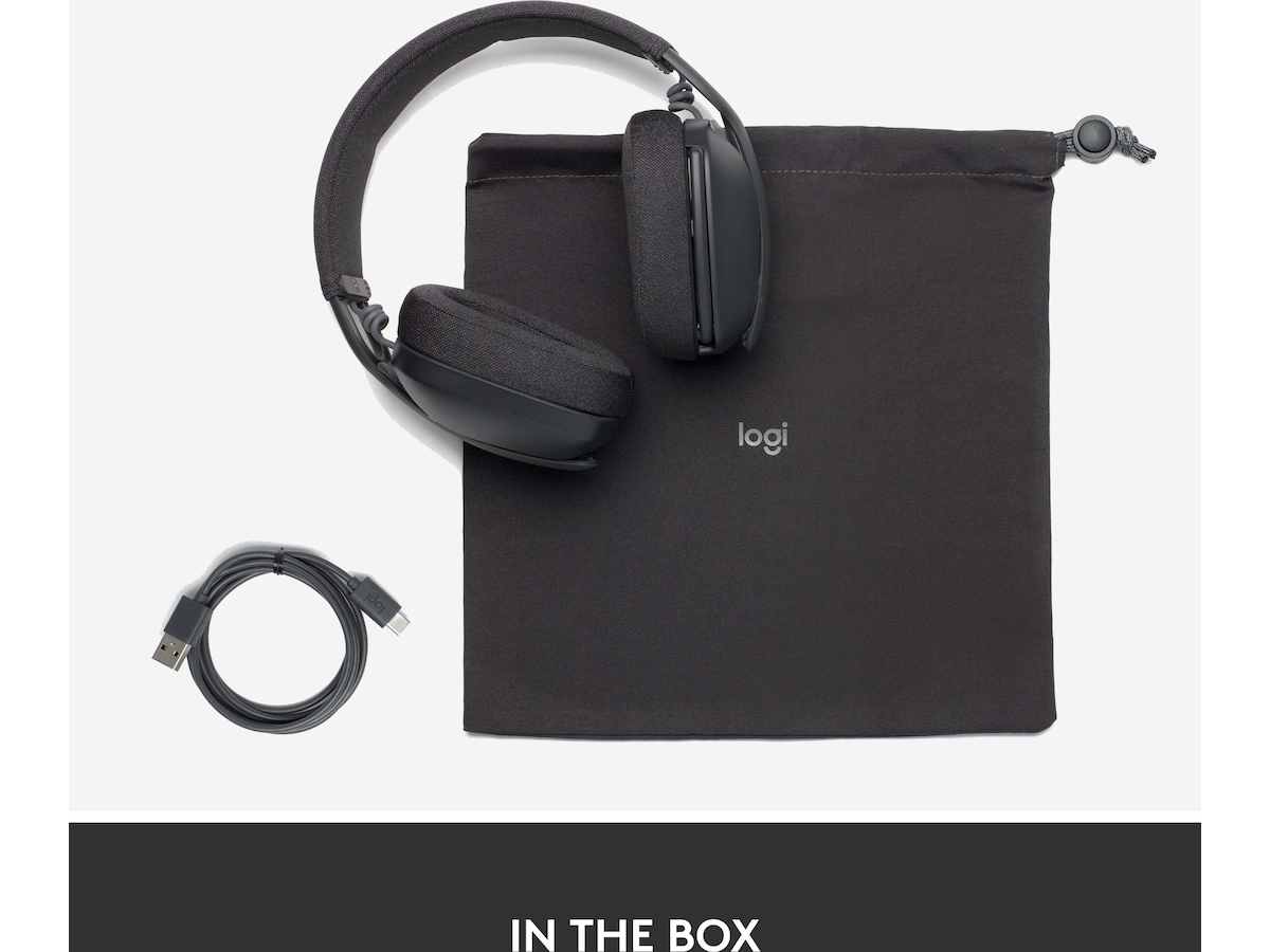 Logitech Zone Vibe 100 trådløst headset (grafittgrå) Hodetelefoner