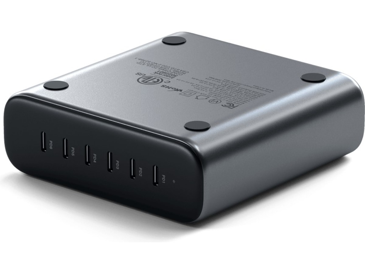 Satechi GaN 6Port 200W Ladestasjon (space gray) Mobilladere
