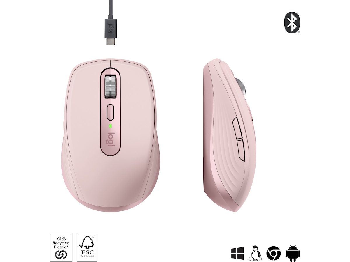 Logitech MX Anywhere 3S trådløs mus (rosa) Mus