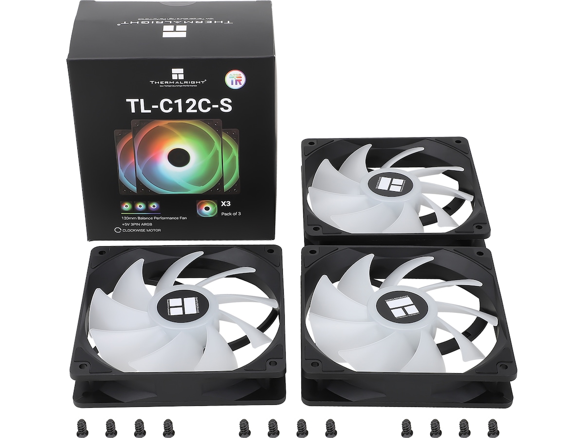 Thermalright TL-C12C-S ARGB 120mm Vifte 3-Pack (sort) Vifter
