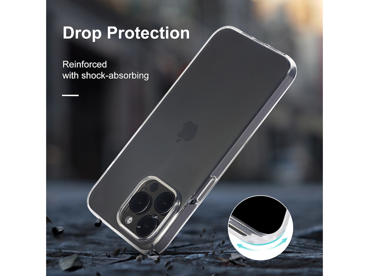 iiglo iPhone 15 Pro Max Silikondeksel (gjennomsiktig) Mobildeksel