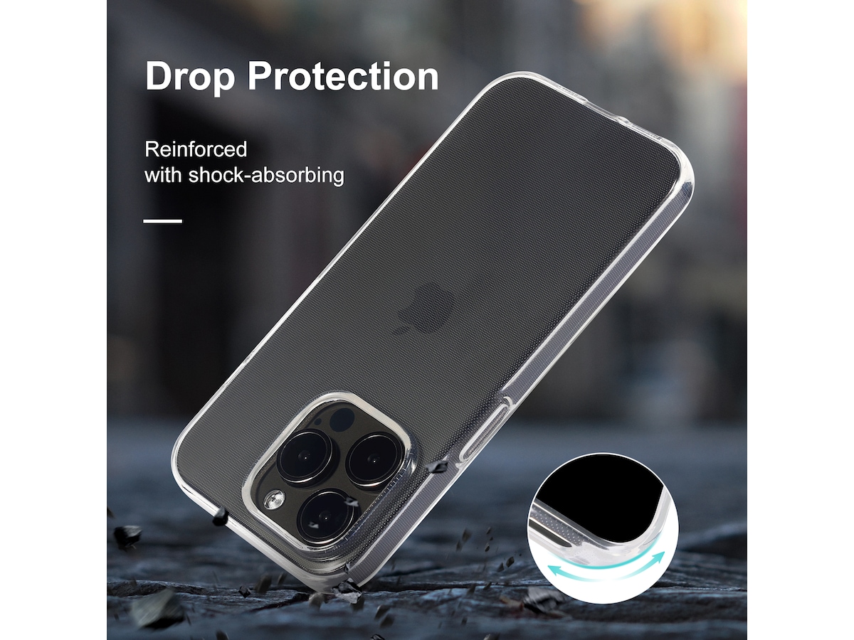 iiglo iPhone 15 Pro Silikondeksel (gjennomsiktig) Mobildeksel