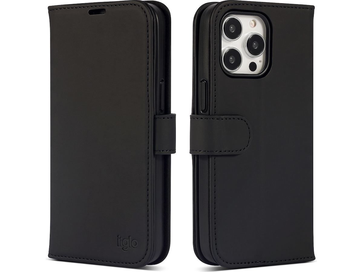iiglo iPhone 15 Pro Max Lommebokdeksel (sort) Mobildeksel