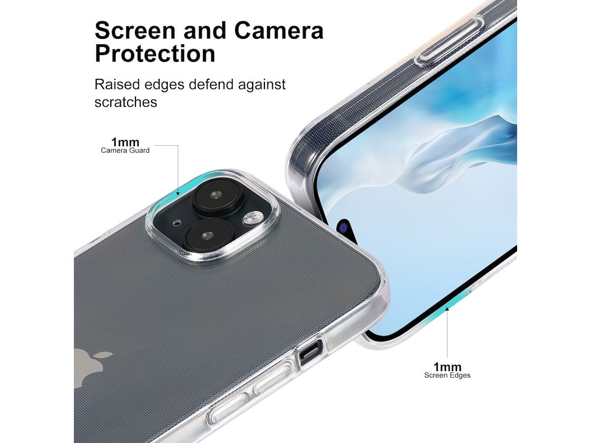 iiglo iPhone 15 Plus Silikondeksel (gjennomsiktig) Mobildeksel