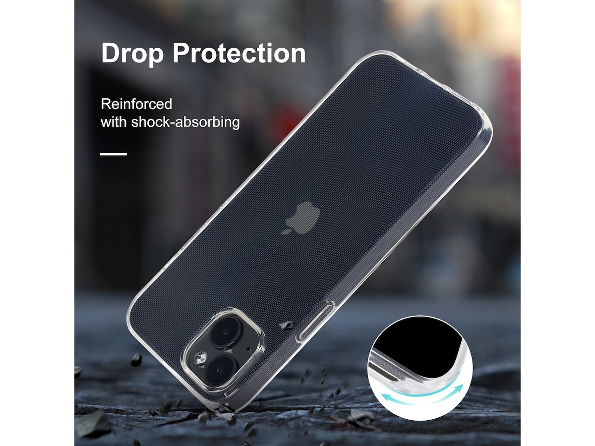 iiglo iPhone 15 Plus Silikondeksel (gjennomsiktig) Mobildeksel