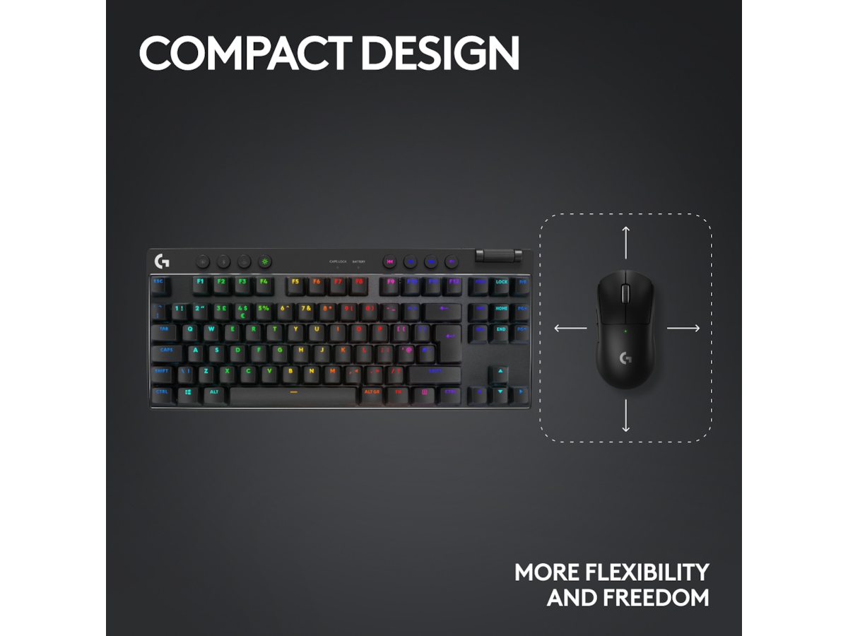 Logitech G Pro X TKL Lightspeed Trådløst Gamingtastatur (sort) Gamingtastatur