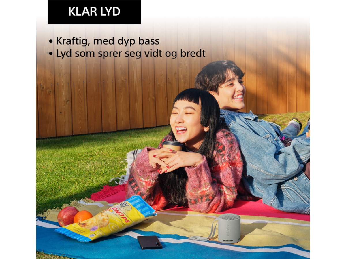 Sony SRS-XB100 Trådløs bluetooth høyttaler (grå) Trådløs / Bluetooth-høyttaler