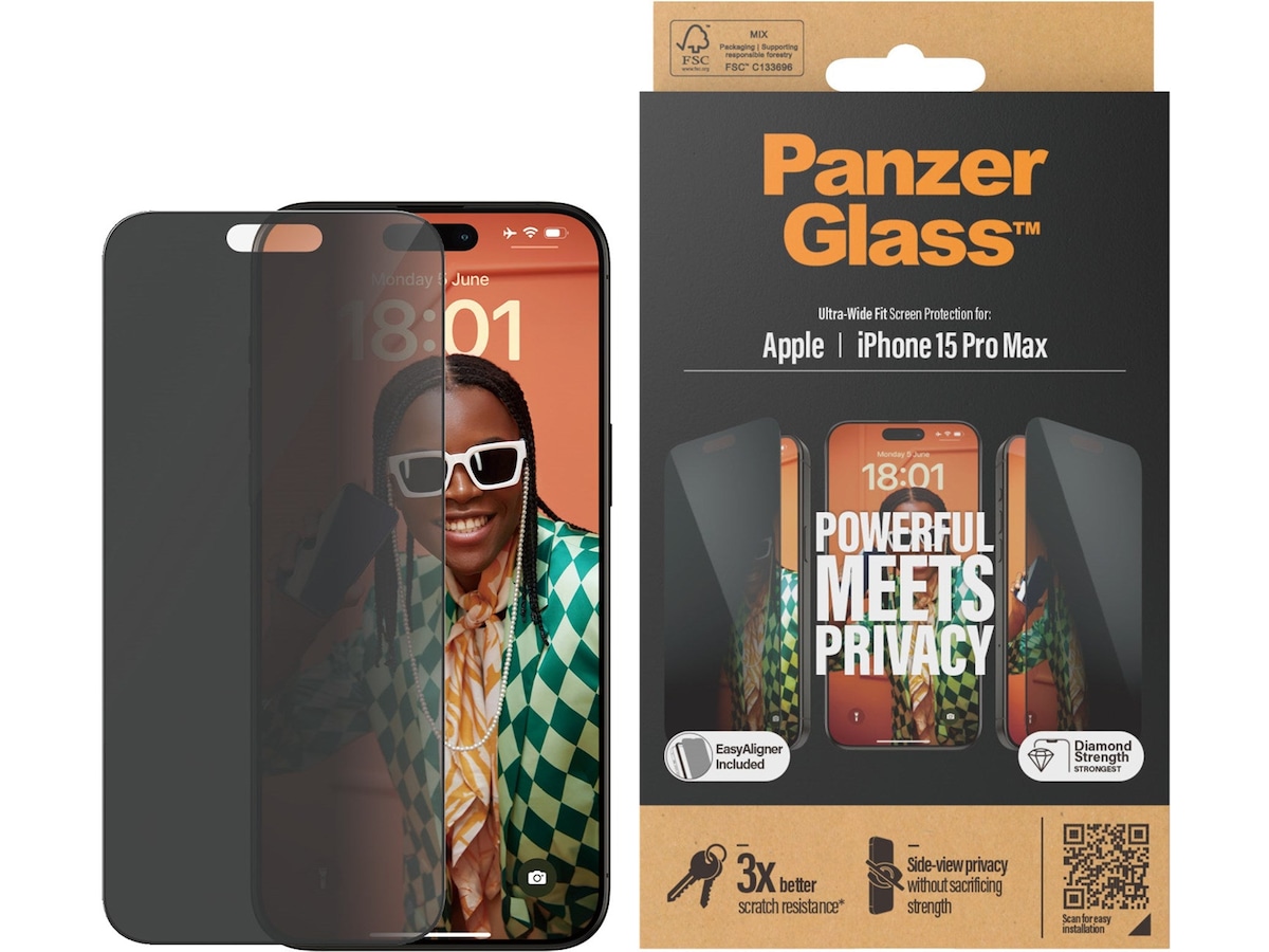 Panzerglass iPhone 15 Pro Max Privacy Skjermbeskytter Skjermbeskytter