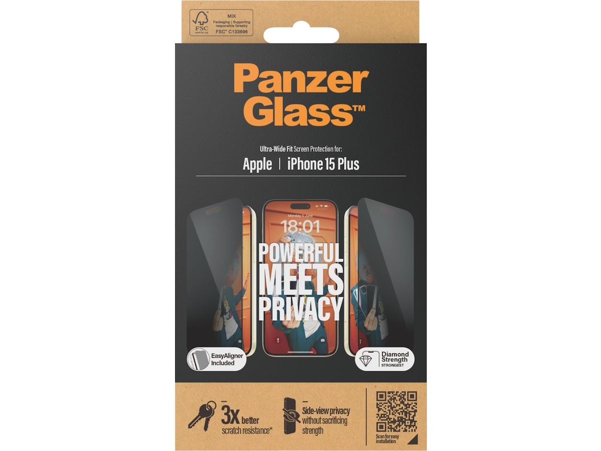 Panzerglass iPhone 15 Plus Privacy Skjermbeskytter Skjermbeskytter