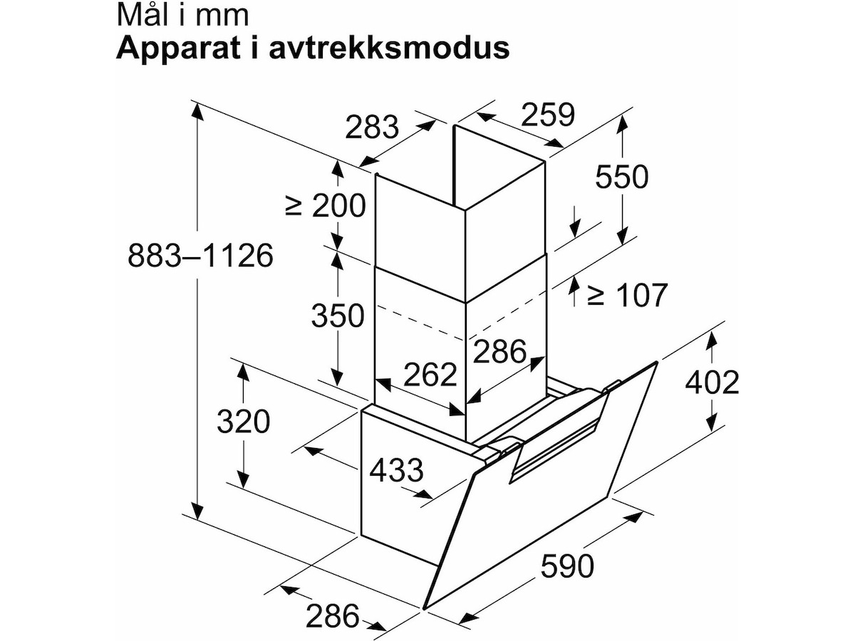 Siemens iQ300 LC67KFN60 Ventilator (sort) Veggmontert Kjøkkenvifte