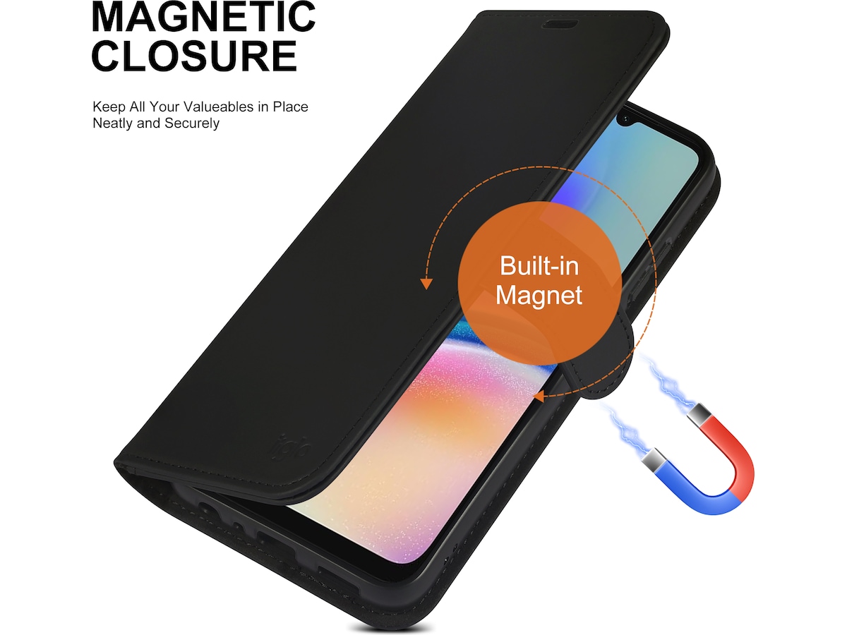 iiglo Galaxy A05S Lommebokdeksel (sort) Mobildeksel