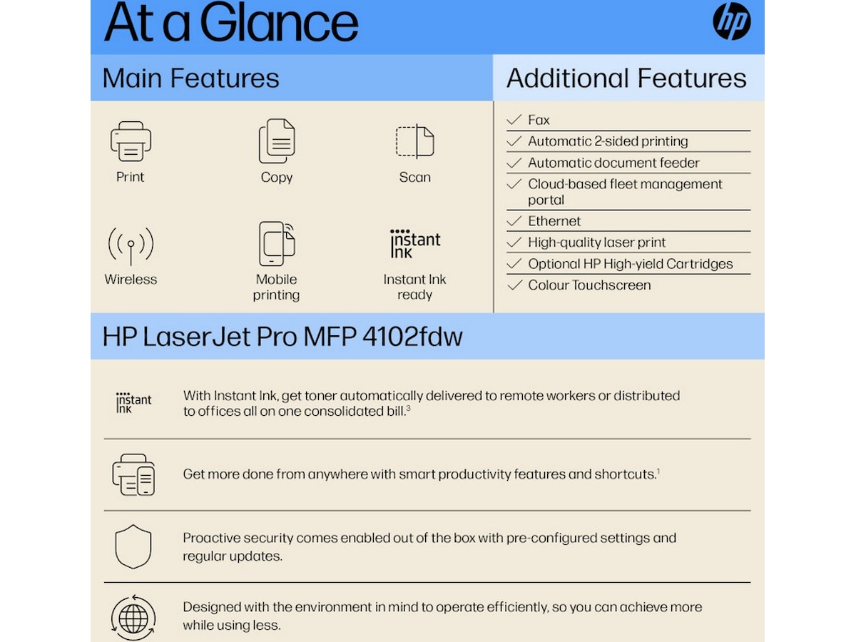 HP LaserJet Pro MFP4102fdw laserskriver Skrivere