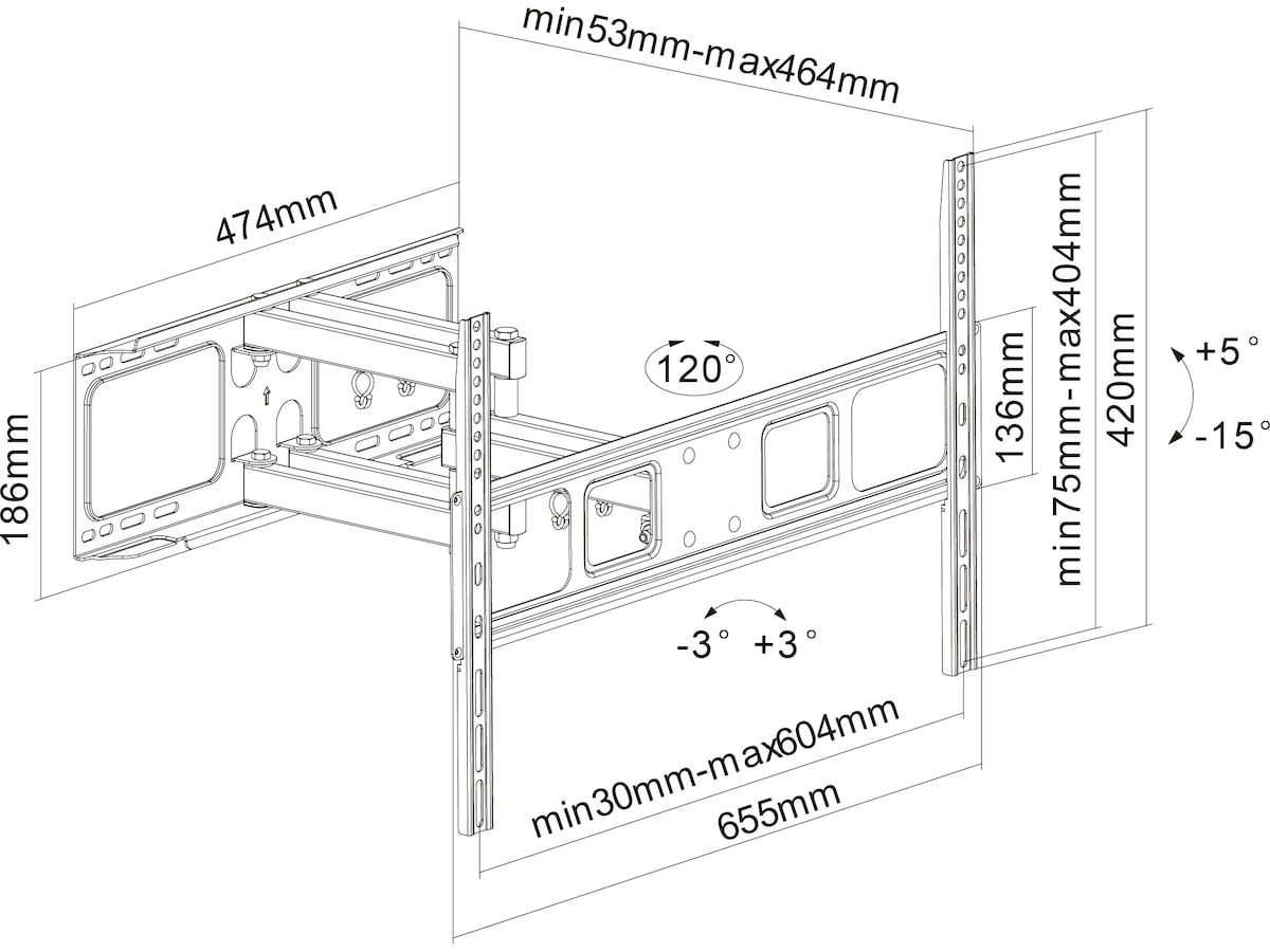 Andersson WMA 3.9 veggfeste TV tilt 37-70" Veggfeste & TV-stativ