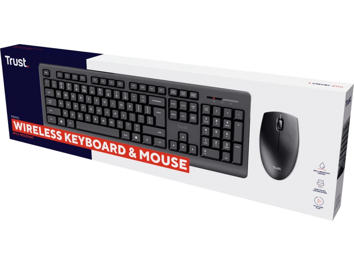 Trust Primo Trådløs Tastatur & Mus Mus & tastatur -kombipakker