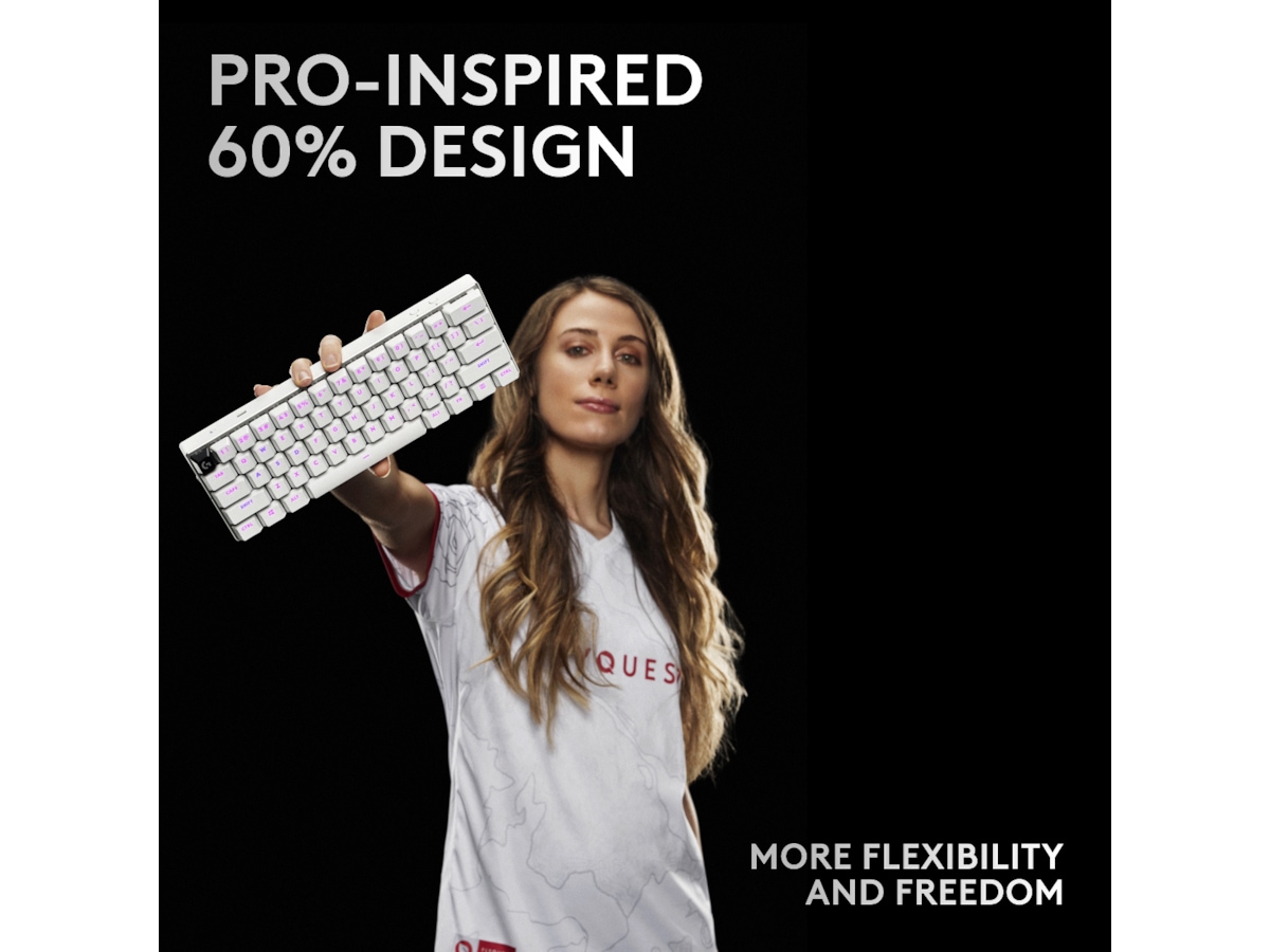 Logitech G Pro X 60 Lightspeed Tactile trådløst gamingtastatur (hvit) Gamingtastatur