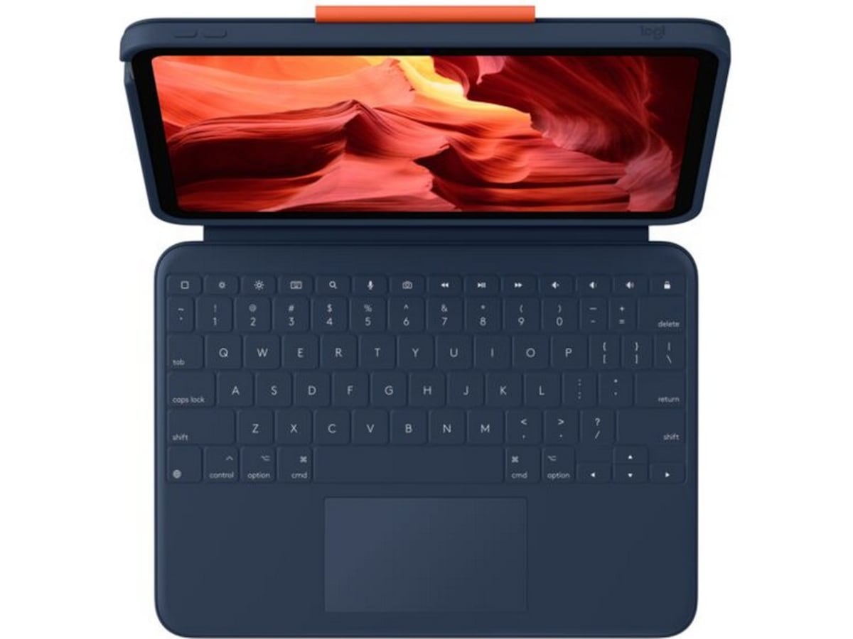 Logitech iPad 10,9" / 11" Rugged Combo 4 Touch tastaturdeksel (blå) Deksel til nettbrett
