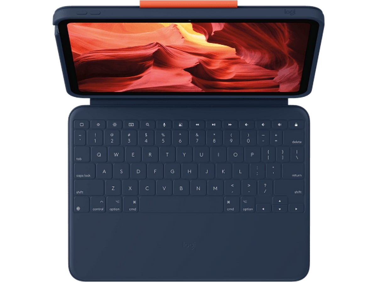 Logitech iPad 10,9" / 11" Rugged Combo 4 tastaturdeksel (blå) Tastatur og stylus