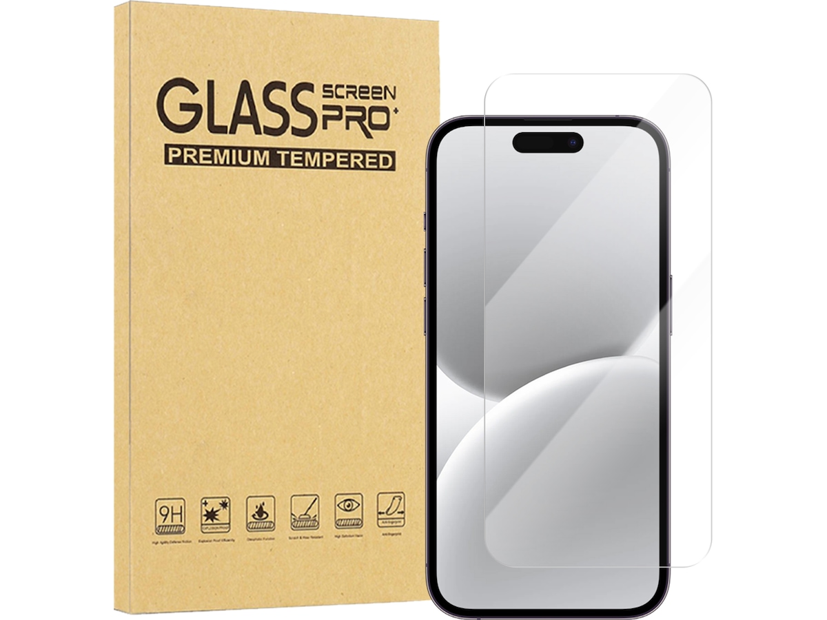 iiglo iPhone 16 / 15 / 15 Pro Clear Glass skjermbeskytter Skjermbeskytter