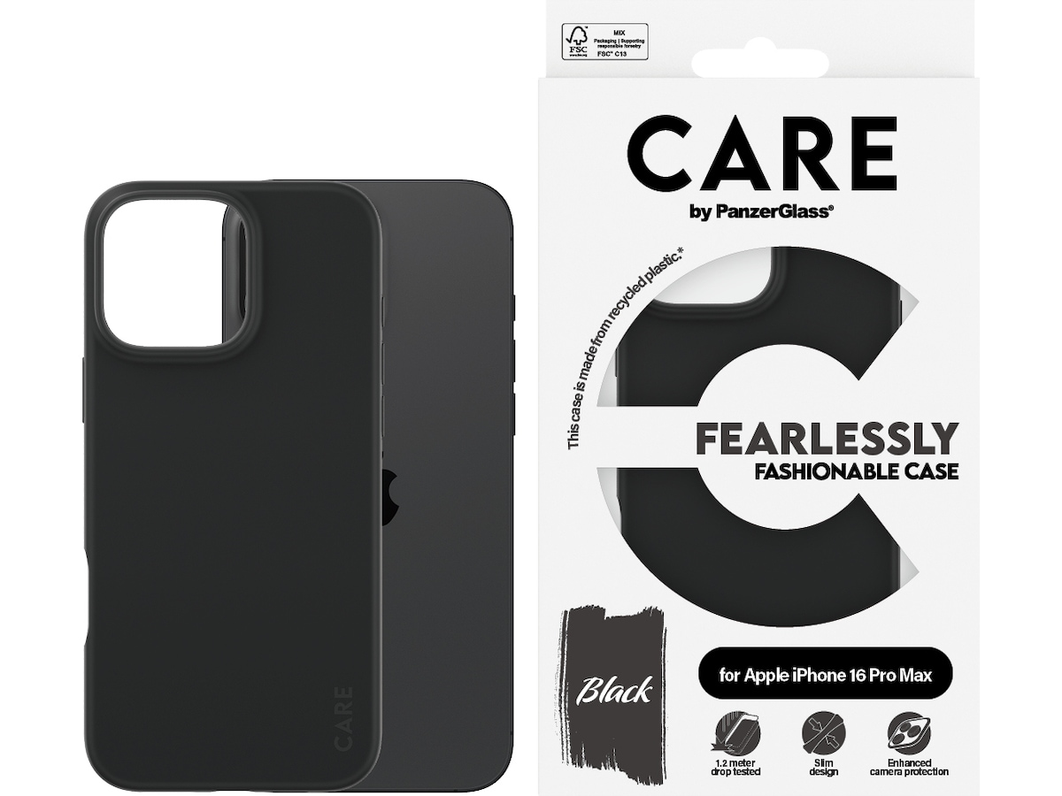 PanzerGlass CARE iPhone 16 Pro Max Fashion deksel (sort) Mobildeksel