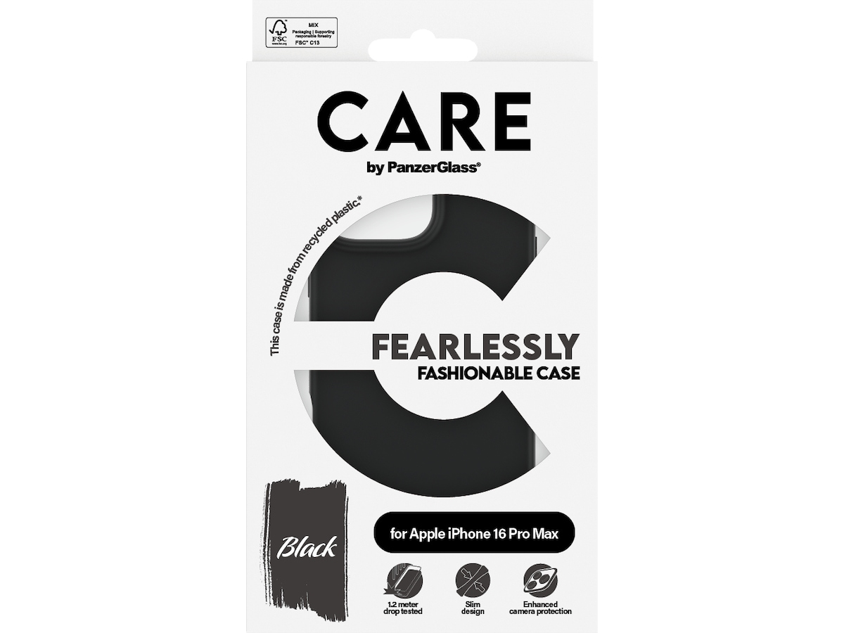 PanzerGlass CARE iPhone 16 Pro Max Fashion deksel (sort) Mobildeksel