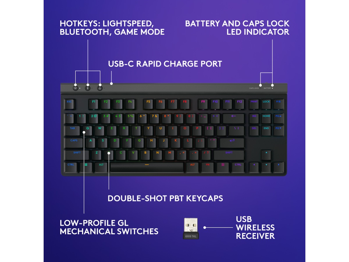 Logitech G G515 Lightspeed Gamingtastatur (sort) Gamingtastatur