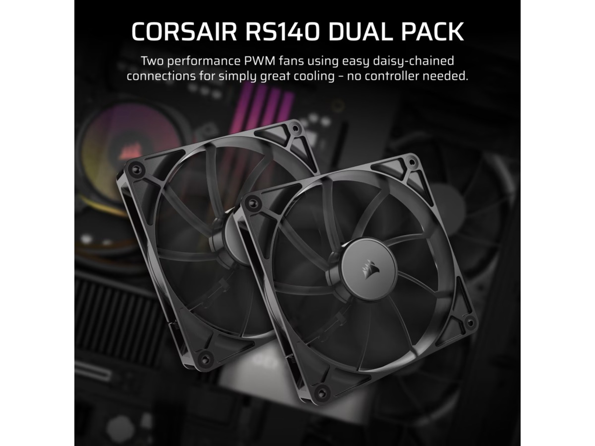 Corsair RS140 Vifte 2pk (sort) Vifter